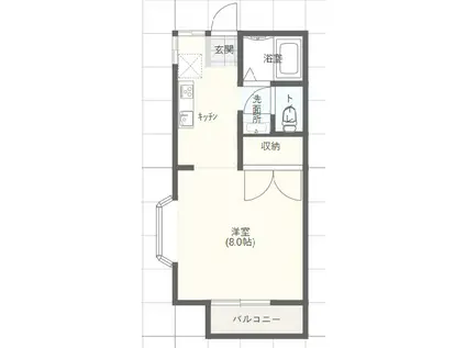 瀧内コーポII(1K/1階)の間取り写真