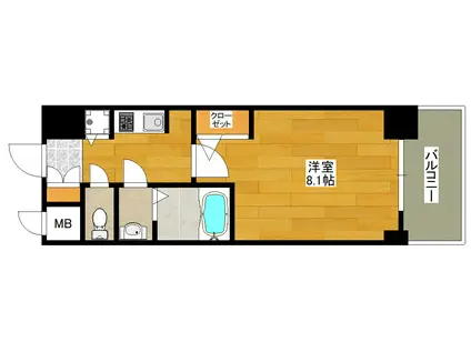 サムティ江坂レガーロ(1K/6階)の間取り写真