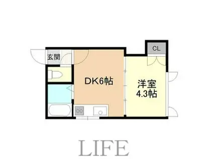 アーバンコート南郷VII(1DK/3階)の間取り写真