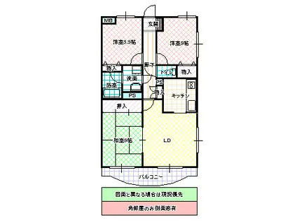 ベアート松が丘(3LDK/3階)の間取り写真