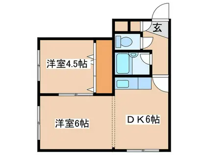 カトレアパ-クイレヴン(2DK/4階)の間取り写真