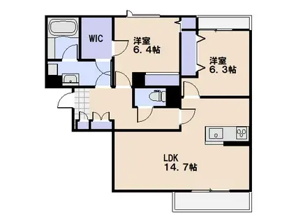 コンフォーザ(2LDK/3階)の間取り写真