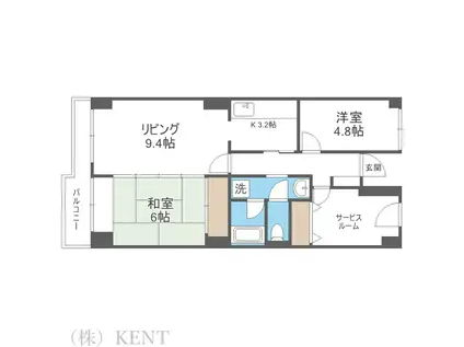 富樫マンション(3LDK/4階)の間取り写真