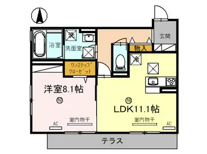 コーポTE II(1LDK/1階)の間取り写真