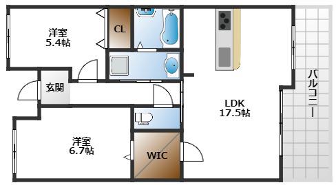 フロレセール桜の町(2SLDK/2階)の間取り写真