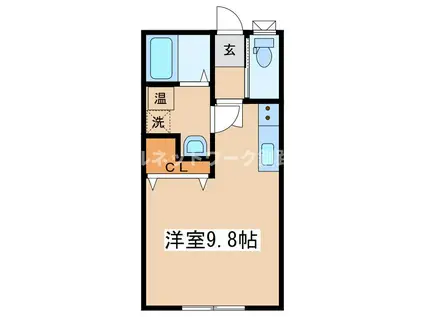 レジデンス緑ヶ岡I(ワンルーム/2階)の間取り写真