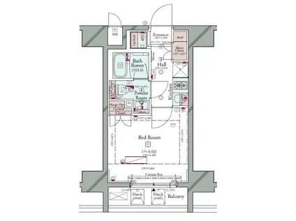 コンシェリア横濱関内(1K/3階)の間取り写真