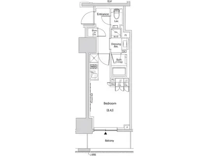 ザ・パークハビオ新中野(ワンルーム/2階)の間取り写真