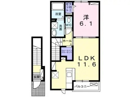 グラン クリュB(1LDK/2階)の間取り写真