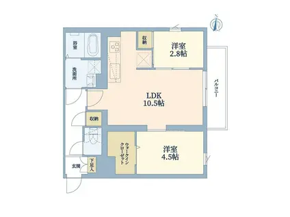 ウェルスクエア新中野II(2LDK/1階)の間取り写真