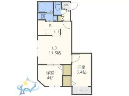 レジェーロ(2LDK/4階)の間取り写真