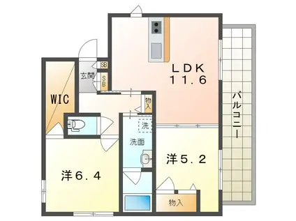 SHAMAISON STELLA RISAIA(2LDK/3階)の間取り写真