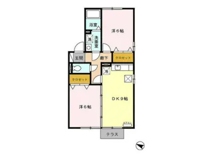 シャルム(2DK/1階)の間取り写真