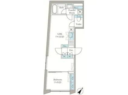 アローズ茗荷谷(1LDK/2階)の間取り写真