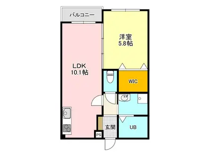 南海高野線 大阪狭山市駅 徒歩5分 4階建 築1年(1LDK/4階)の間取り写真