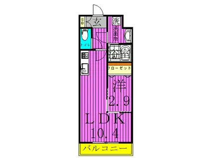 ソラシエスタ(1LDK/4階)の間取り写真