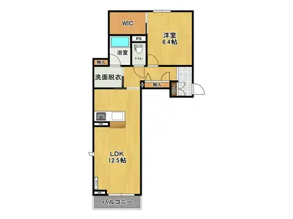 カーサ レジオ(1LDK/2階)の間取り写真