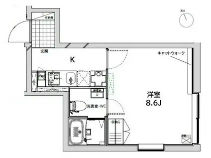 LIFEED CREAL 広尾(1K/3階)の間取り写真