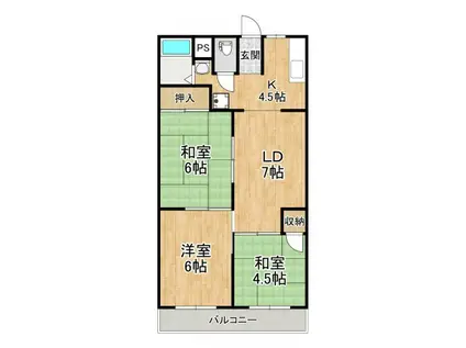 第2ホープハイツ(3LDK/3階)の間取り写真