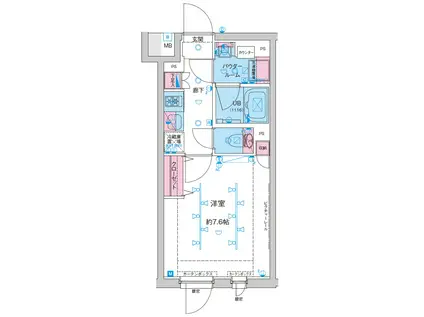 GENOVIA新大塚(1K/1階)の間取り写真