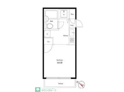 TOP大船NO1(ワンルーム/3階)の間取り写真