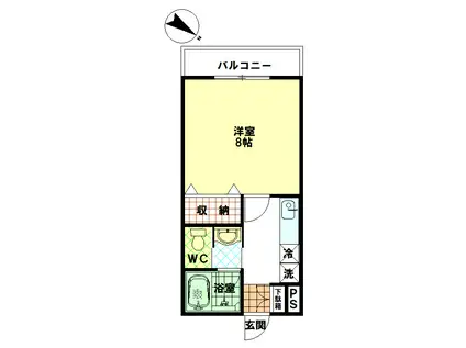 メゾンボヌールII(1K/2階)の間取り写真