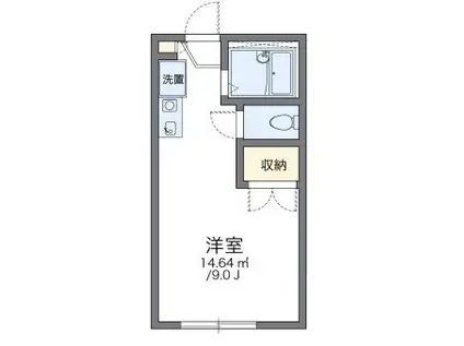 レオパレスウエストRIVER(ワンルーム/2階)の間取り写真