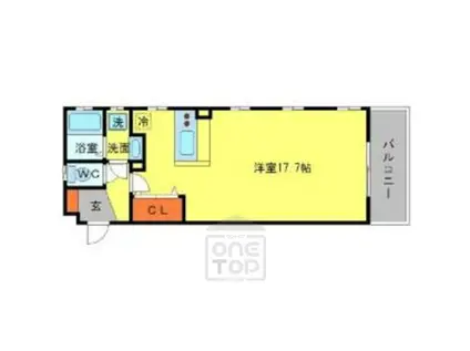 アネスティーコート(ワンルーム/2階)の間取り写真