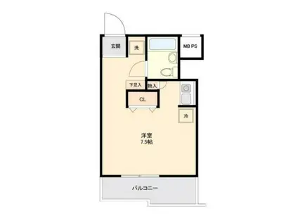 エスコート麻布十番(ワンルーム/11階)の間取り写真