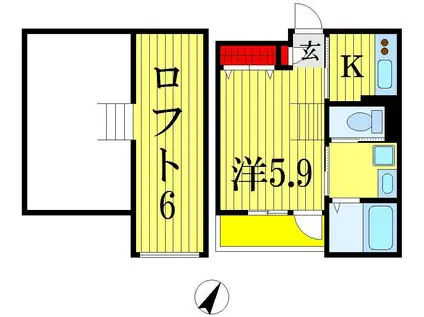 フォレリア(1K/1階)の間取り写真