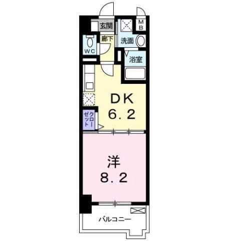 エヴァーグリーンO(1DK/1階)の間取り写真