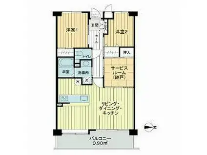 ファミール松戸グランデージⅡ(2SLDK/5階)の間取り写真