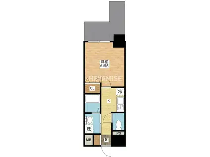 ASビル(1K/3階)の間取り写真
