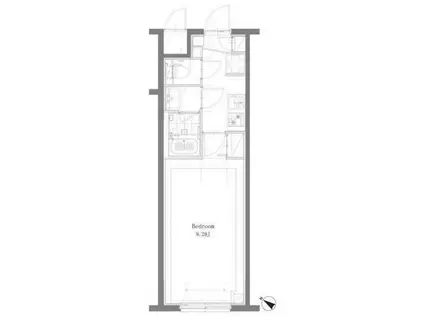 プロスタイルウェルス亀戸水神(1K/1階)の間取り写真
