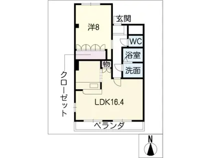 パピヨン(1LDK/3階)の間取り写真