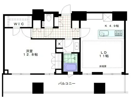 ブランズ渋谷桜丘(1LDK/21階)の間取り写真