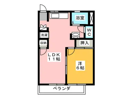 シャトレ美鈴(2DK/1階)の間取り写真