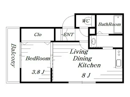 スマイルレジデンス(1LDK/2階)の間取り写真