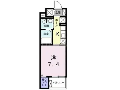 エクセレンテ II(1K/4階)の間取り写真