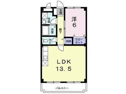 ニューマリッチ伊藤(1LDK/3階)の間取り写真