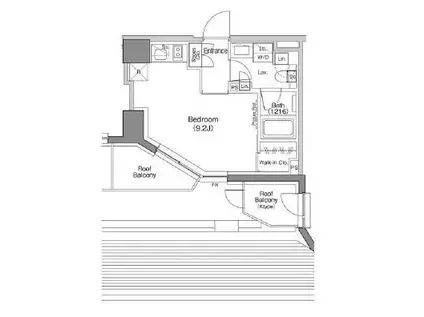 ザ・パークハビオ神楽坂香月(ワンルーム/5階)の間取り写真