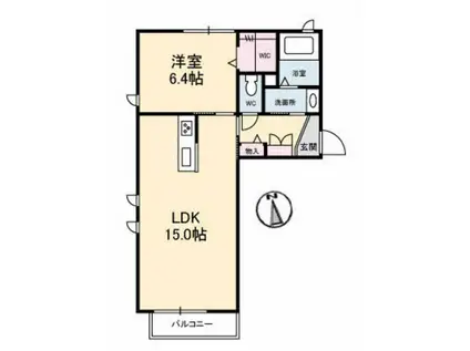 リラフォート南方(1LDK/2階)の間取り写真