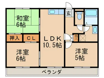 エレガンスクローバー(3LDK/3階)の間取り写真