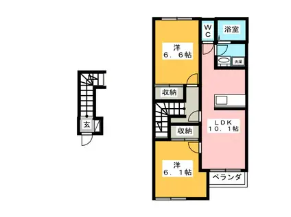 ひだまりの丘(2LDK/2階)の間取り写真