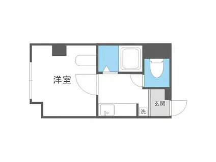 クロスコート(1K/4階)の間取り写真