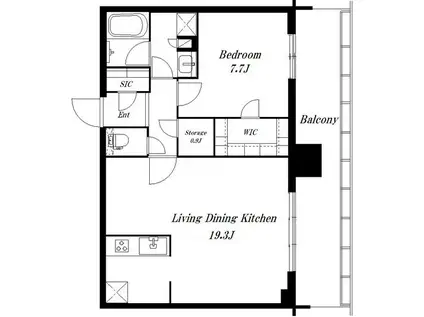 BRILLIA TOWER 浜離宮(1SLDK/19階)の間取り写真