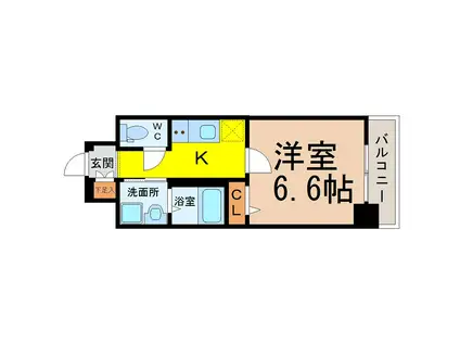 第18金山フクマルビル(1K/7階)の間取り写真