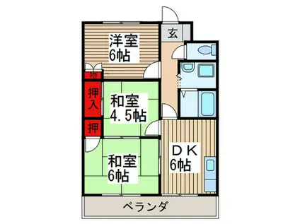 グランデール・シマ(3DK/3階)の間取り写真