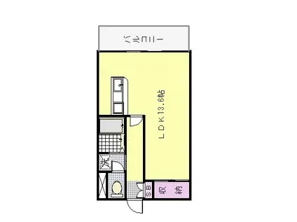 マックロードビル(1LDK/2階)の間取り写真