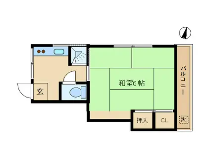 綾アパート(1K/2階)の間取り写真